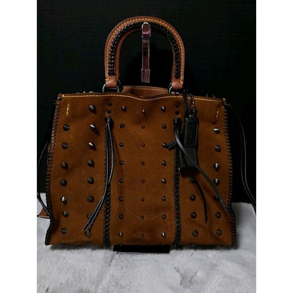 Coach 1941 WESTERN ROGUE 36 STUDS RIVETS SUEDE Whipstitch Details - Picture 2 of 15